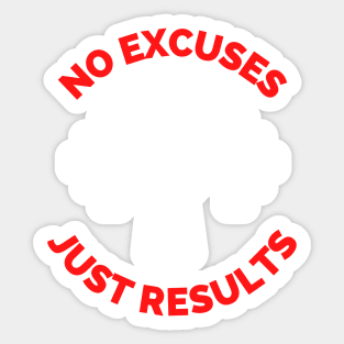 No Excuses Just Results Sticker